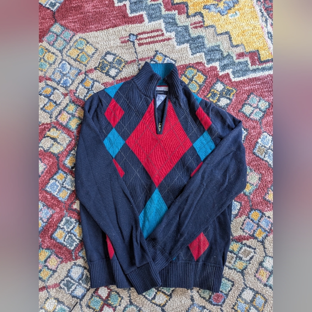 Tommy Hilfiger argyle quarter zip